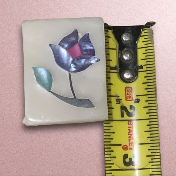 Marble Pietra Dura Trinket Box Floral Inlay Lattice Design - Picture 15 of 16